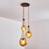Pendant Light Eslov brown, rust-coloured, 3-light sources