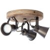Round Spotlight Brilliant Seed Dark wood, black, 3-light sources