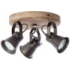 Round Spotlight Brilliant Seed Dark wood, black, 3-light sources