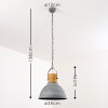 KINZUA Pendant Light grey, Light wood, stone appearance, 1-light source