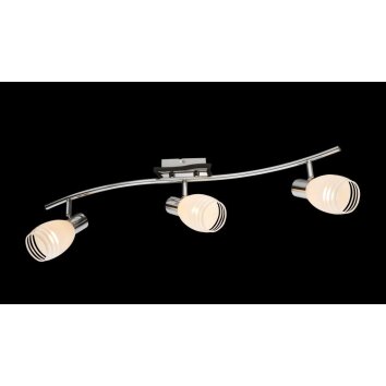 Globo ceiling light chrome, glass, 3-light sources