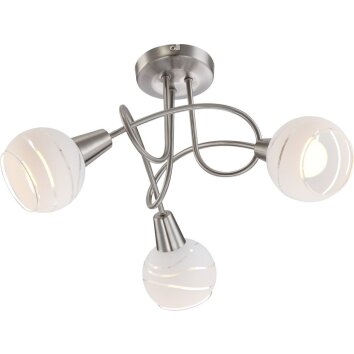Globo ceiling light matt nickel, 3-light sources