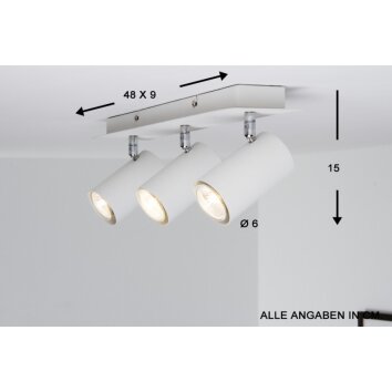 Trio 8024 ceiling light white, 3-light sources