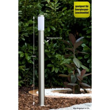 Massive myGarden UTRECHT path light stainless steel, white, 1-light source, Motion sensor