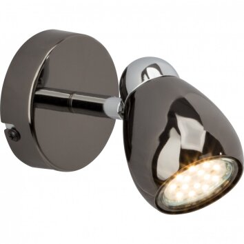 Brilliant MILANO wall light LED chrome, black, 1-light source