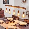 Pendant Light Gondo brown, rust-coloured, 5-light sources