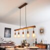 Pendant Light Gondo brown, rust-coloured, 5-light sources