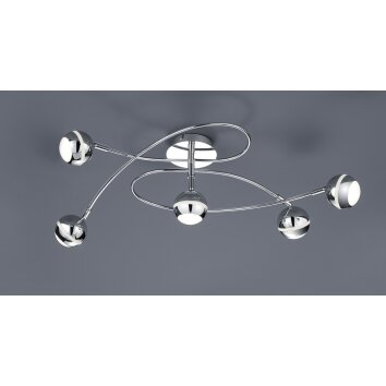 Trio-Leuchten Baloubet Ceiling Light LED chrome, 5-light sources