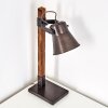 OKSBOL Table Lamp dark brown, grey, brushed steel, 1-light source