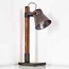 OKSBOL Table Lamp dark brown, grey, brushed steel, 1-light source