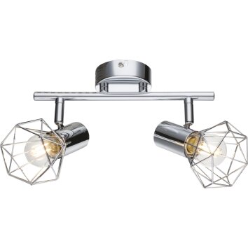 Globo Xara I ceiling spotlight chrome, 2-light sources