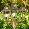 LANGSELE lamp post brown, gold, 3-light sources