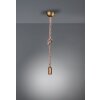 Trio Leuchten CORD Pendant Light brown, brass, 1-light source