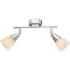 Globo ceiling light chrome, glass, 2-light sources