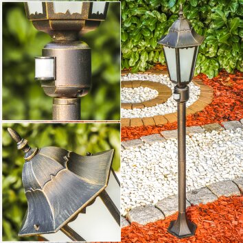 HONGKONG FROST outdoor floor lamp brown, gold, 1-light source, Motion sensor