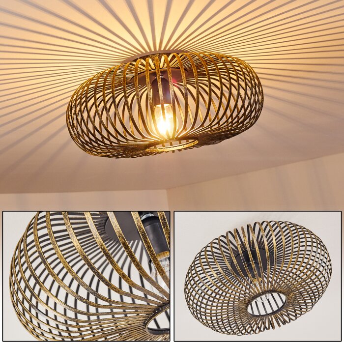 ORAVI Ceiling Light black-gold, 1-light source