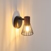 Wall Light Errested Dark wood, black, 1-light source