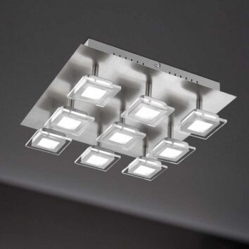 Wofi CHOLET Ceiling Light LED matt nickel, 9-light sources