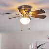TRILLO ceiling fan grey, Light wood, matt nickel, 1-light source
