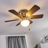 TRILLO ceiling fan grey, Light wood, matt nickel, 1-light source