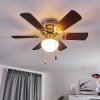 TRILLO ceiling fan grey, Light wood, matt nickel, 1-light source