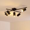 Ceiling Light Zuoz chrome, black, 5-light sources