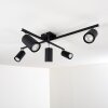 Ceiling Light Zuoz chrome, black, 5-light sources