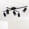 Ceiling Light Zuoz chrome, black, 5-light sources