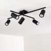 Ceiling Light Zuoz chrome, black, 5-light sources